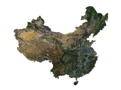 China Terrain 3D Map 3D model