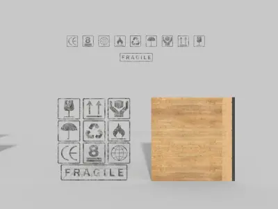 REALISTIC CARGO BOX PACK LOW POLY Low-poly 3D model