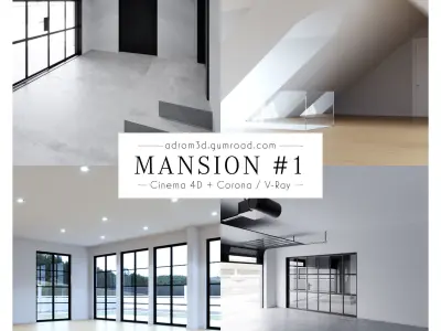 Mansion 1 for Cinema 4D with Corona and V-Ray 3D model