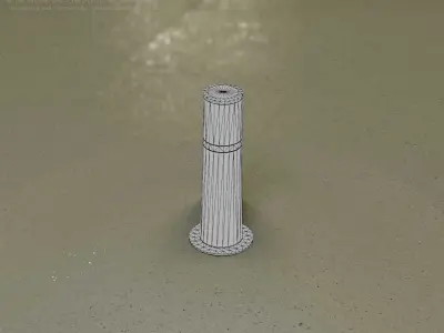 Dark Red Light-Column -9- Street-Light 9 Low-poly 3D model