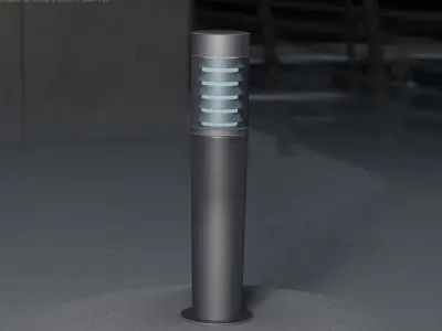 Low-Poly Basic Light Column 20 - Street Light Set-9 Low-poly 3D model