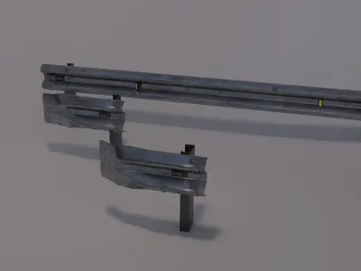 Guard rail Low-poly 3D model