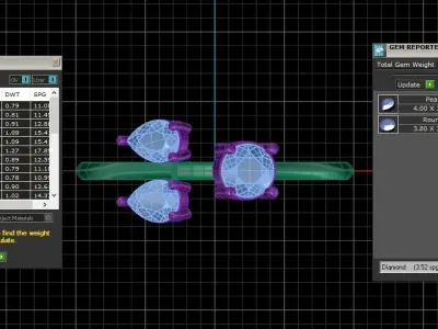 Three Stone Light Weight Band Ring 3D print model