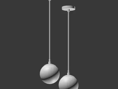 Modo Mono Pendant Brass and Clear Glass 3D model