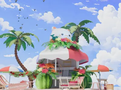 Stylized Tropical Island 3D model