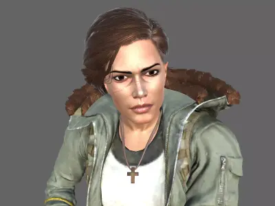 Woman Survivor Low-poly 3D model