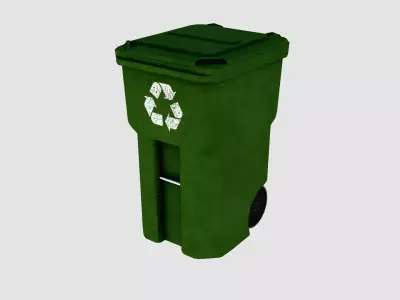Street trash bin 01 Low-poly 3D model