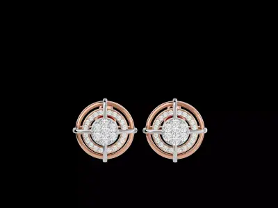 Light Minimalist Diamond Earrings 3D print model 2