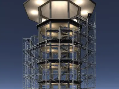 Pavilion in construction scene 26i06 3D model