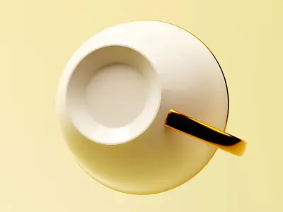 Cup and Saucer Set Free 3D model
