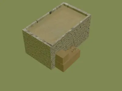  House in the desert Low-poly 3D model