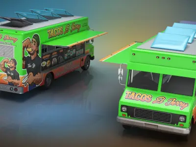  Food Truck Tacos El Jerry Green Rigged 