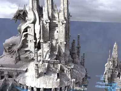 Ancient Alien Ruins City Kit bash 3D model