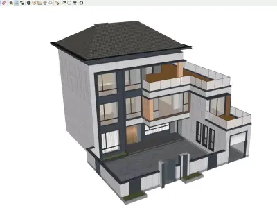 Contemporary Villa Exterior 3D model