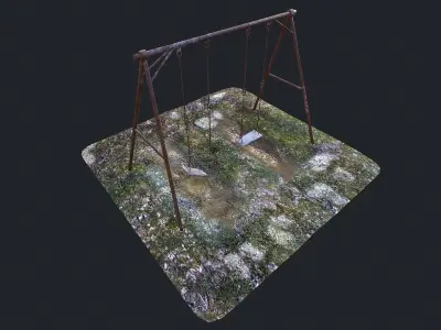 Old Swing pbr Low-poly 3D model