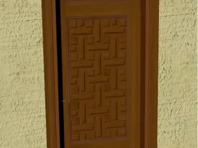 Entry door - Wood 3D model
