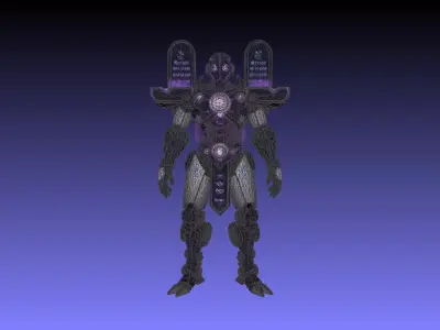 Virallon Futuristic Rigged Robot Character with Animations Low-poly 3D model