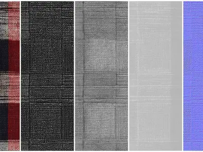 10 Plaid Fabric VOL04 4K Seamless PNG PBR Textures Texture