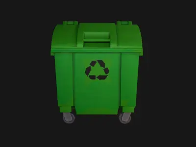 Plastic container for garbage Low-poly 3D model
