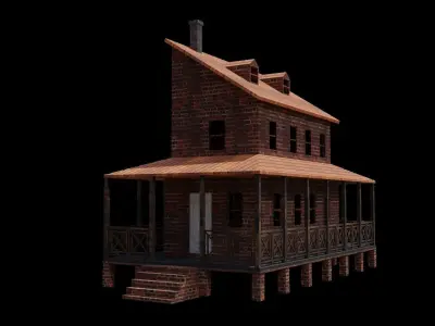earl 1900s house Free low-poly 3D model