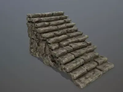 stairs pile of bricks Low-poly 3D model