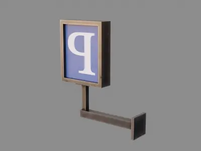 Park Sign Low-poly 3D model