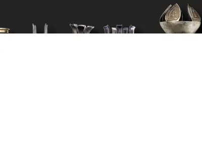 5 Medieval Torch Game Ready Low-poly 3D model