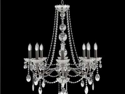Chandelier with crystals hanging from it 3D model shop