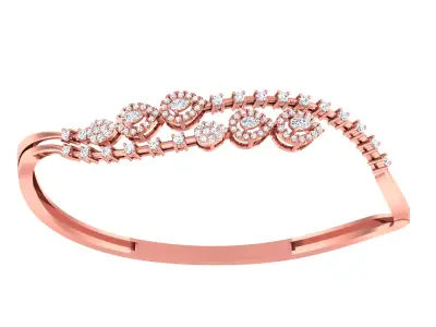 Diamond light gold bracelet 3D print model shop
