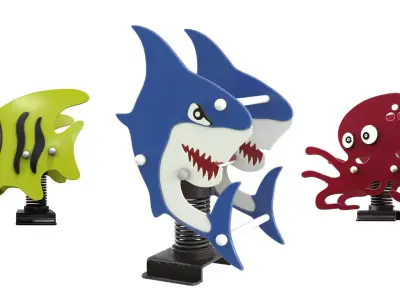 Sea Creatures Playground - Spring Riders Collection 4kTextured 3D Model Pack