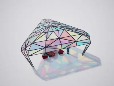 Ruby Pavilion 3DS Max Vray Low-poly 3D model
