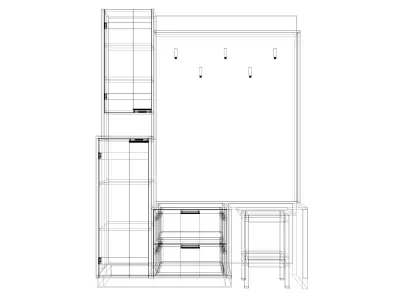 hallway 7 cabinet with two drawers and shelf 3D model