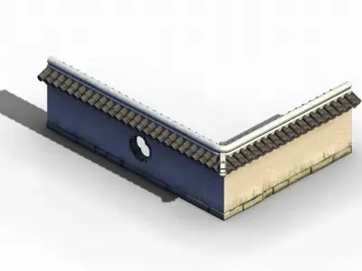 Game River Yang City - a small wall -04 3D model