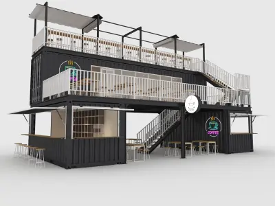 Collection Container Cafe 1 3D Model Pack