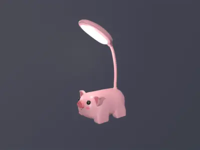 Pig Desk Lamp Cute  Low-poly 3D model