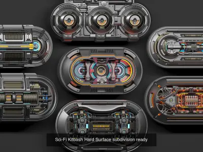 Sci-Fi - KITBASH Set - Hard Surface Future COLLECTION n1 3D Model Pack