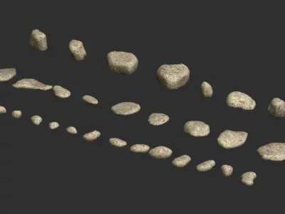 Assorted Rocks - Light Low-poly 3D model