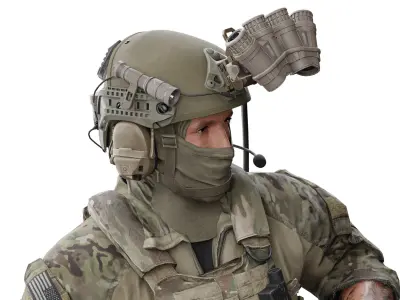 TNVC SUREFIRE HELMET MOUNTED LIGHT Low-poly 3D model