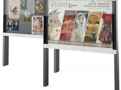 Street advertising information stands by mmcite 3D model