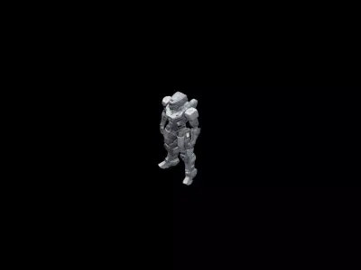 Futuristic sci-fi concept exoskeleton robot 3D model