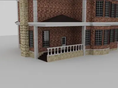 House 3D model  Low-poly 3D model