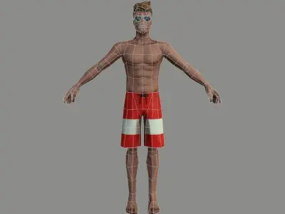 Street Fighter V brazilian tourist Low-poly 3D model