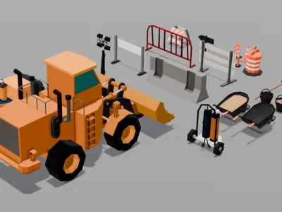 Construction Asset Pack 3D Model Low-poly 3D model