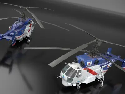  KA-32T Helicopter Operated South Korea with Interior Rigged 