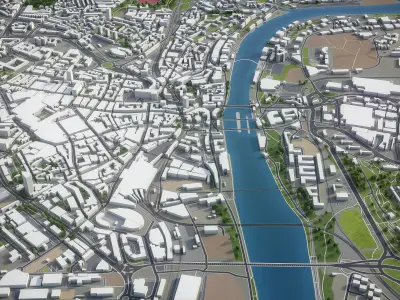 Newcastle upon Tyne  Low-poly 3D model