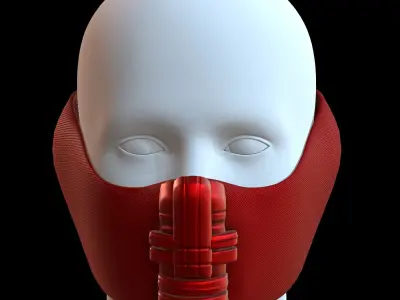 Gas mask helmet 3d model scifi Low-poly  Low-poly 3D model 248