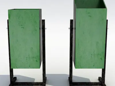 Street trash can - collection 6 models 3D model