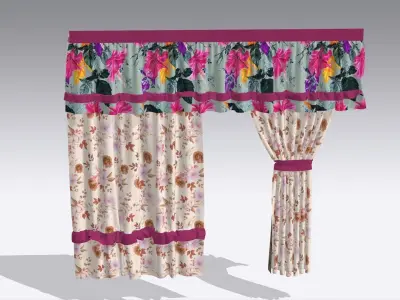 Curtain Low-poly 3D model