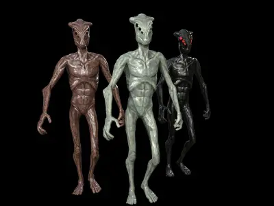 Alien Low-poly 3D model 5