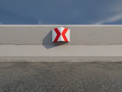 Concrete Road Barrier  3D model